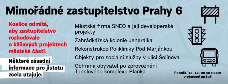 Mimořádné zasedání zastupitelstva Prahy 6